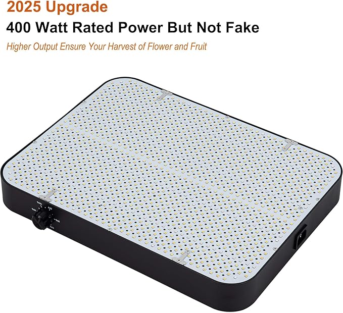 FECiDA 2025 Upgrade Professional LED Grow Light 400 Watts Actual Power, 3x3 2x4 ft Grow Gent Light for All Growth Stages, Higher Output, Dimming Function Makes Greater Harvest and Saving Money
