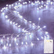 Fairy Lights Battery Operated, 10Feet 120LEDs Firecracker String Lights Waterproof Silver Wire Starry Firefly Light for DIY Wreath Home Weeding Indoor Outdoor Christmas Decorations, Pure White