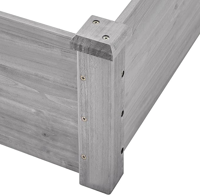 Yaheetech 8×4ft Wooden Horticulture Raised Garden Bed Divisible Elevated Planting Planter Box for Flowers/Vegetables/Herbs in Backyard/Patio Outdoor, 93 x 48 x 10in, Gray