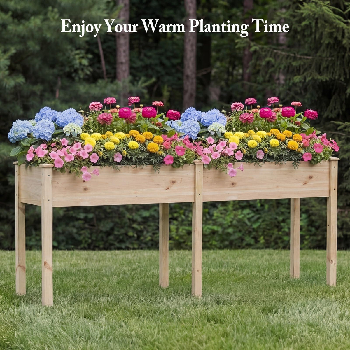 DUMOS 72x23x30 Inch Raised Garden Bed, Elevated Wood Planter Box with Legs