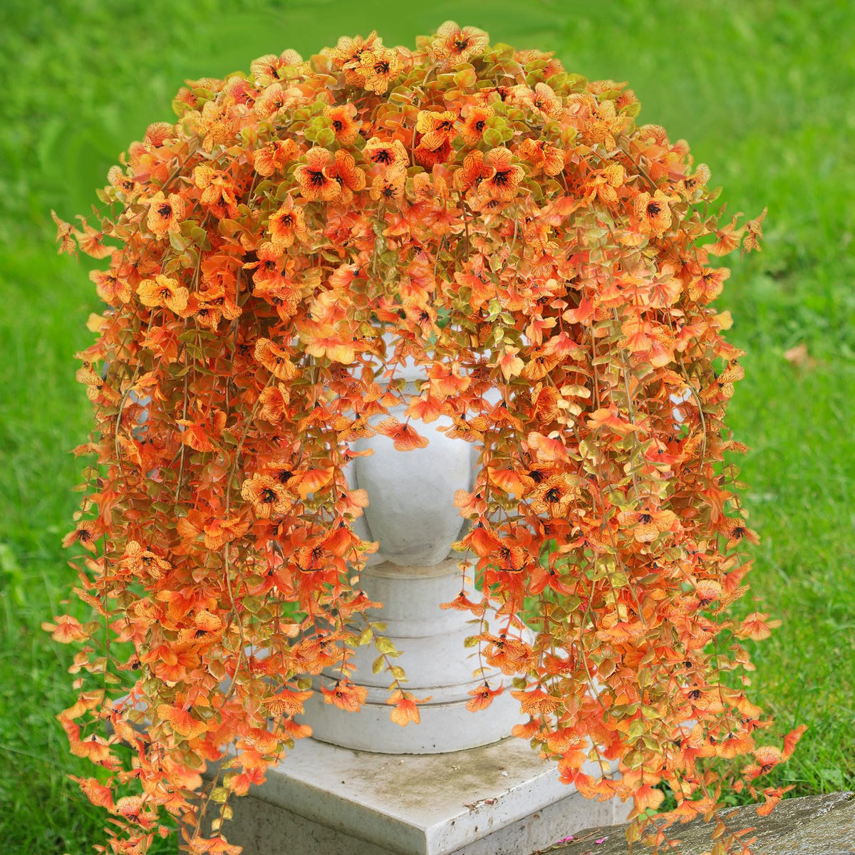 FineCheer 6 Pcs Fall Artificial Hanging Flowers Outdoor, Warm Color