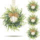 4 PCS Small Winter Blue Berry Cabinet Wreath Artificial Mini Kitchen Wreaths Vintage Swags Wreath with Retro Burlap Ribbon for Farmhouse Rustic Home Front Door Window Pillar Wedding Chair Wall