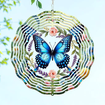 FLAGWIX Butterfly Wind Spinners Outdoor - 3D Stainless Steel Metal Spinner 12 in - Birthday Gifts for Mom, Butterfly Gifts for Women, Yard Decorations Outdoor, Garden Decor