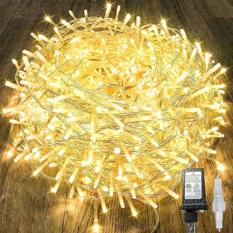 288FT 800LED Extra-Long String Lights Indoor Outdoor Clear Wire, Warm White Christmas String Lights, Plug in Twinkle Fairy Light With Timer and Memory For Wedding Patio Tree Yard Christmas Decorations