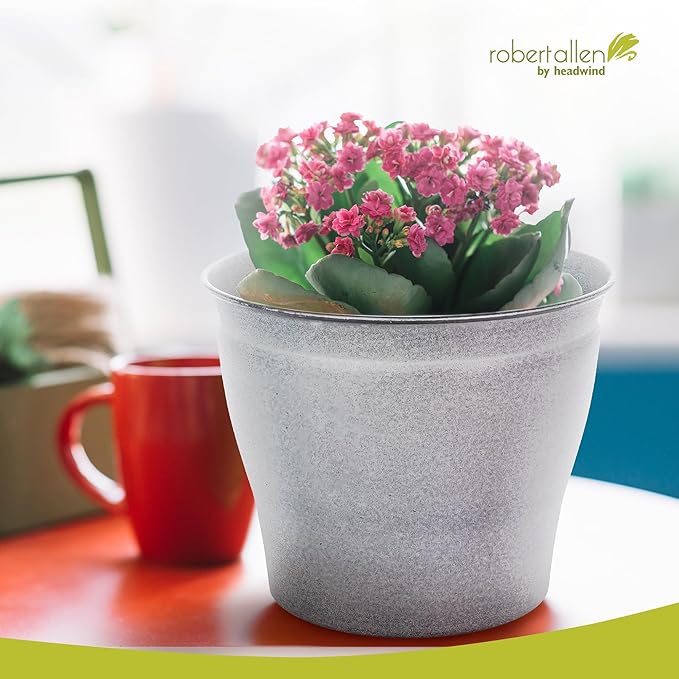 Headwind Natural Ironstone Timberline Collection - 12" Pearl White Decorative Planter for Outdoor Pots for Plants – Modern Indoor Plant Pots, Large & Small Planters for Indoor Plants by Robert Allen