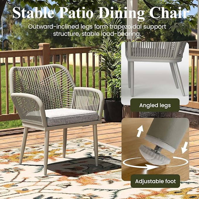 LayinSun Outdoor Dining Set for 8, 9 Pieces Patio Furniture Sets with Aluminum Dining Table and Rope Weave Chairs