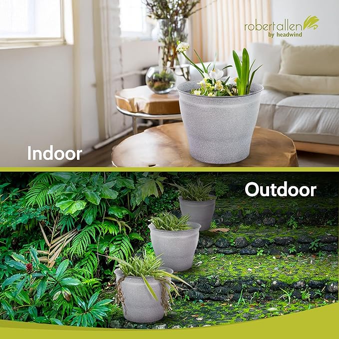 Headwind Natural Ironstone Timberline Collection - 6" Pearl White Decorative Planter for Outdoor Pots for Plants – Modern Indoor Plant Pots, Large & Small Planters for Indoor Plants by Robert Allen