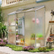 Showellgard Lean-to Polycarbonate Greenhouse 6x2 FT, Sliver, Outdoor Garden