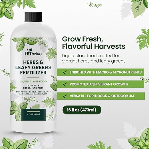 16oz Liquid Fertilizer for Vegetable Garden – Makes 24 Gallons of Garden Fertilizer for Outdoor Vegetables - Herbs & Leafy Greens Live Plants Indoor Plant Food, Liquid Plant Food for Growth & Flavor