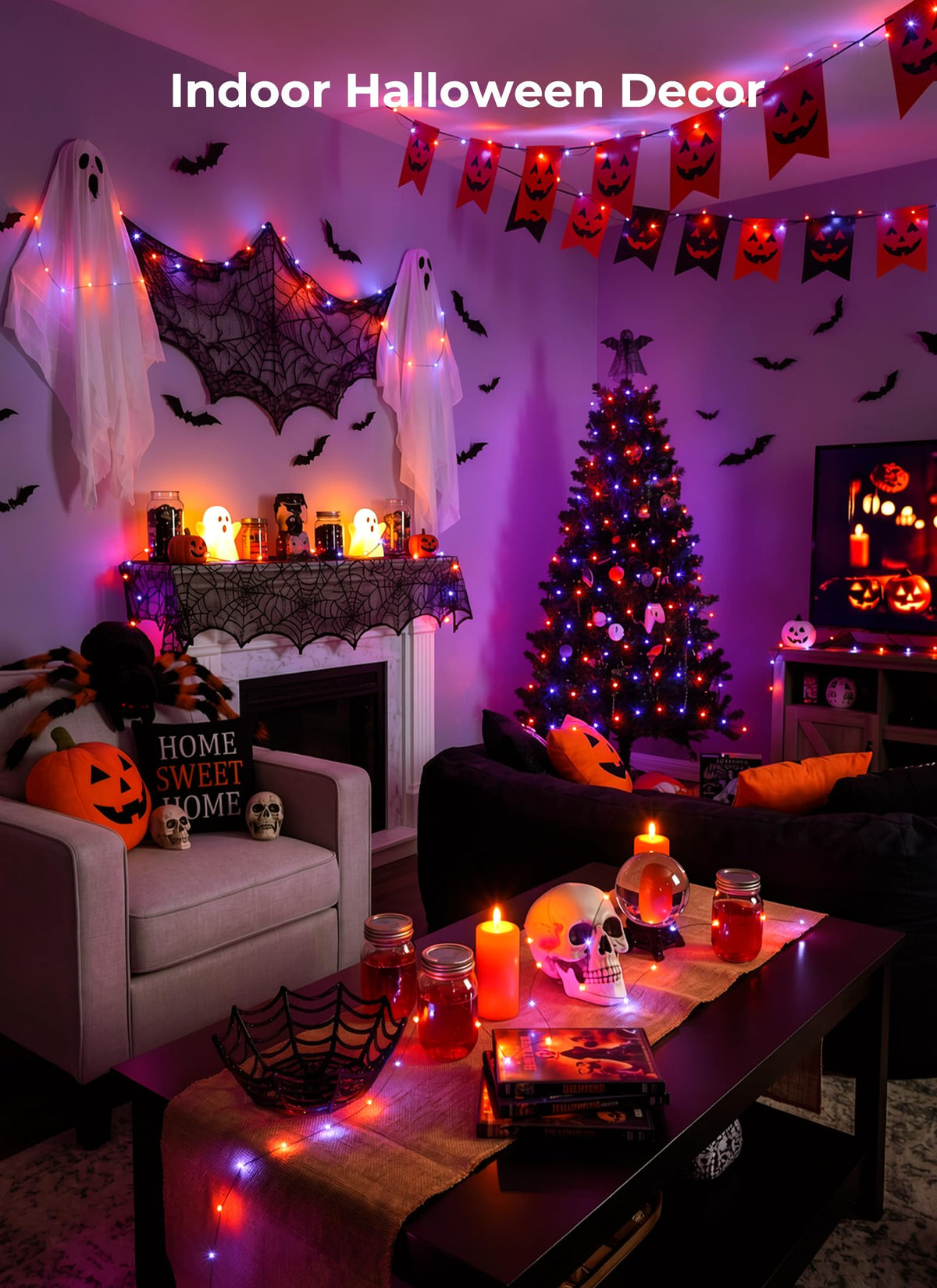 Minetom Halloween Fairy Lights Plug in, 33ft 100LED Twinkle String Lights