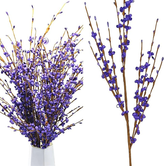 5 Pcs 29.5" Long Jasmine Artificial Flowers Fake Purple Flower Bouquet Branches Stem for Table Centerpieces DIY Floral Art Plant Home Office Wedding Dining Decoration (Deep Purple)