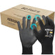 Kebada W1 Safety Work Gloves, PU Coated Touch Screen Work Gloves with Grip, Bulk Pack Working Gloves for Warehouse, Construction, Gardening and Mechanic Use, Black, 50 Pairs, X-Large