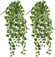 Hollyone 2pcs Artificial Hanging Plants 35.4" Fake Ivy Vine Faux Ivy Leaves Fire and UV Resistant Hanging Plant Wall Greenery for House Room Patio Indoor Outdoor Home Shelf Office Wedding Decor