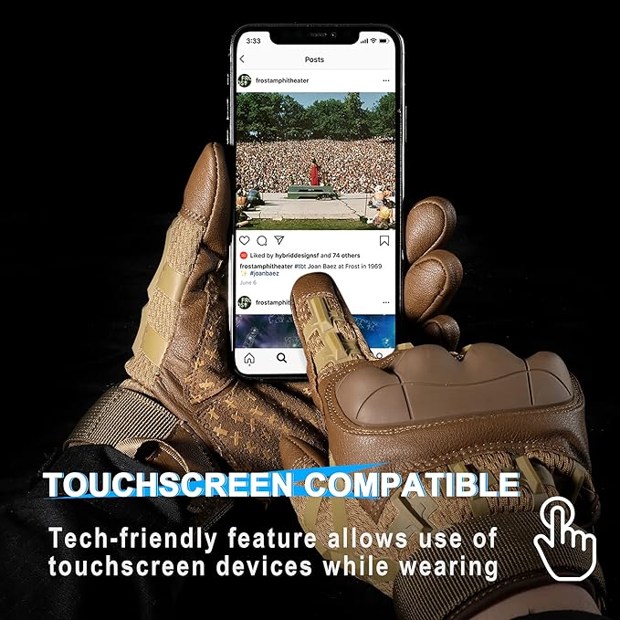 WTACTFUL Rubber Guard Tactical Gloves for Men Touchscreen Airsoft Motorcycle Hunting Outdoor