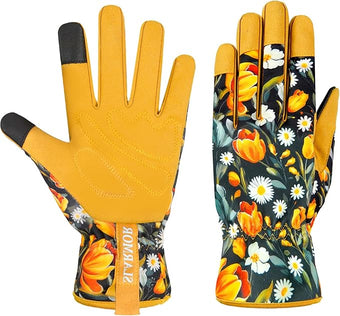 Leather-Gardening-Gloves for Women,Thorn-Proof Work-Gloves for Weeding,Digging,Planting,Pruning Yard garden Gloves