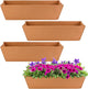 Adnee 4 Pcs 24 Inch Fabric Plant Window Box Liners-Rectangular Non-Woven Planter Basket Liner-Brown Felt Flower Hanging Basket for Outdoor Garden Wall Hanging Planter Flower Vegetables