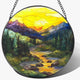 8-Inch Stained Glass Ornament, Nature Suncatchers for Window Hanging, Window Hanging Decor Suncatcher, Mountain Range Ornament | Holiday, Mother’s Day, Christmas, Housewarming | Gifts for Mom &Friend