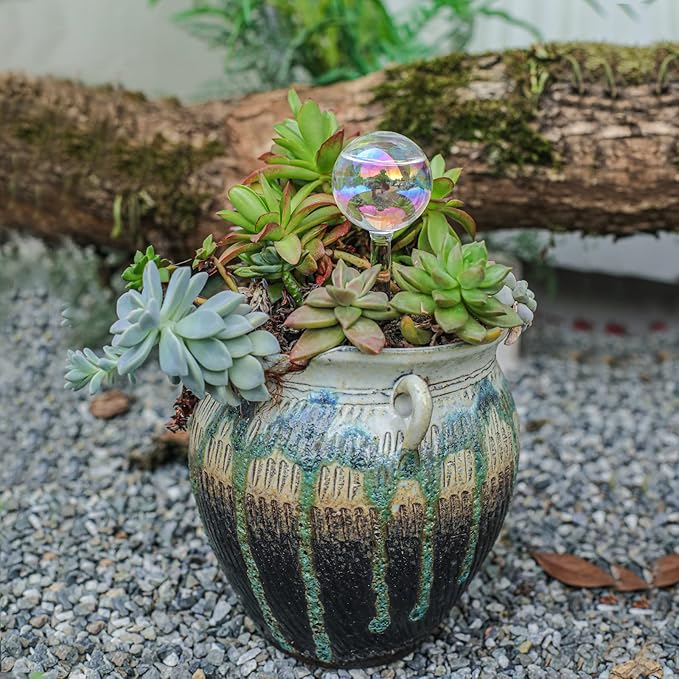 zHzHGuo 3Pcs Small Watering Globes Colorful Small Plant Watering Globes Plant Watering Globes Hand Blown Glass Indoor Plant Watering Globes