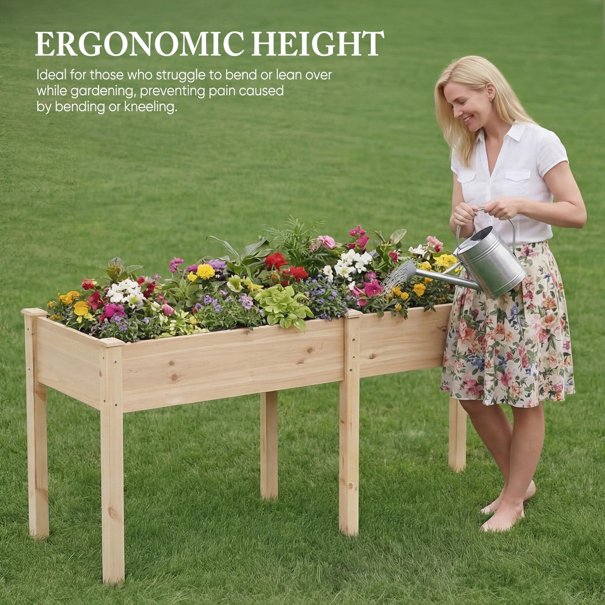 DUMOS 72x23x30 Inch Raised Garden Bed, Elevated Wood Planter Box with Legs