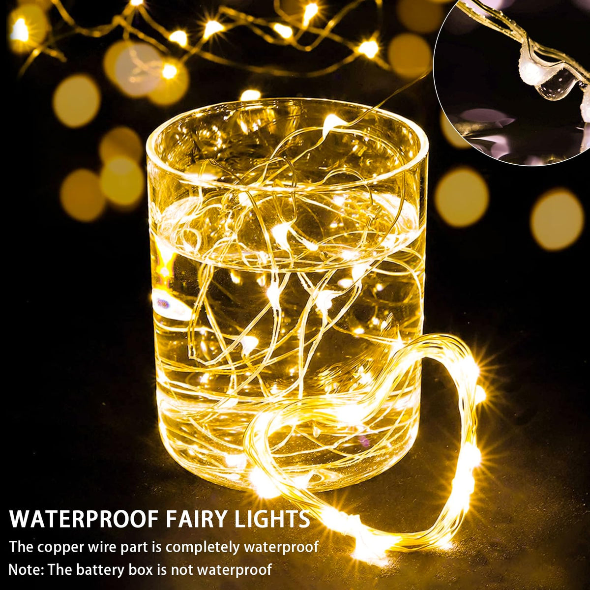 chzk 100 Pack Fairy Lights 7Ft 20 LED Twinkle String Lights 3 Modes Battery Operated Waterproof Firefly Starry for Mason Jar Wedding Birthday Party Table Centerpieces Bedroom Christmas,Warm White