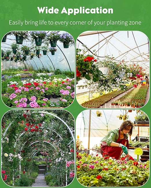 Pawfly 50ft Mist Drip Irrigation Kit - Quick-Connect Drip Irrigation System with 1/4" Tubing, Adjustable Misting Nozzles & Drip Irrigation Parts for Greenhouse, Lawn, Patio and Raised Beds