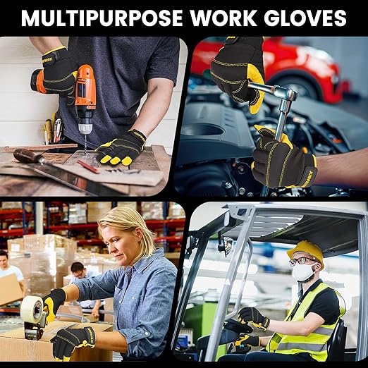 JUMPHIGH Utility Work Gloves Women, UltraLight Safety Work Gloves, MultiFunctional Mechanic Construction DIY Working Gloves, Touchscreen, Flex Grip, Machine Washable (S)
