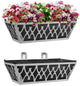 Karlliu 2 Pack 16 Inch Window Boxes Planters Railing Planter Box with Adjustable Brackets & Non-Woven Fabric Plant Grow Bags Deck Railing Planter Boxes Balcony Hanging Flower Box for Outdoor Plants