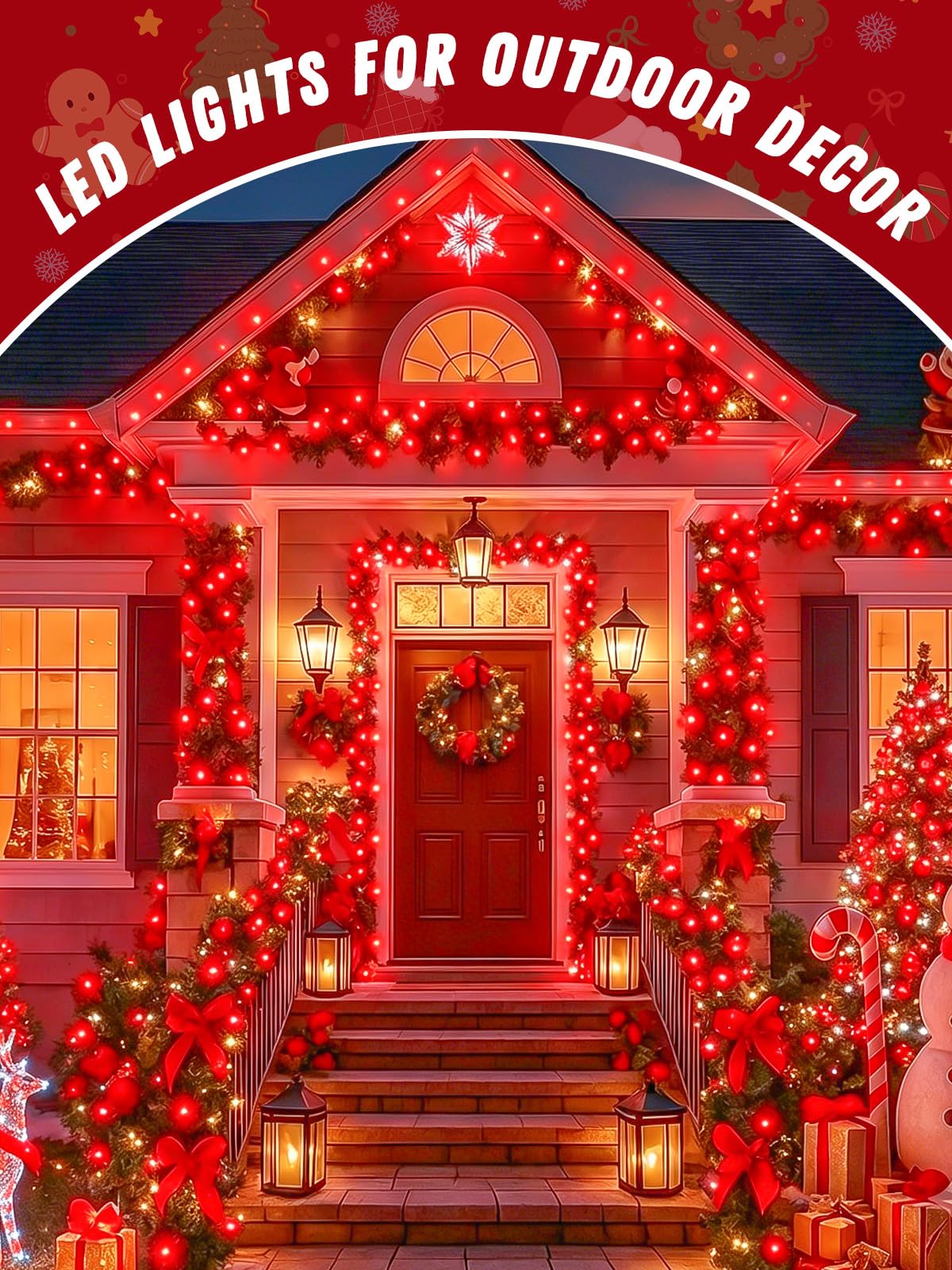 2 Pack 100 LED Fairy Lights Battery Operated with Remote Timer, 33 FT Red
