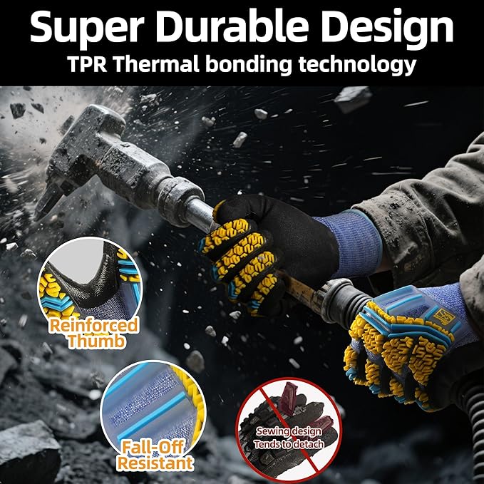 Schwer PRO-SKIN Impact Gloves with ANSI A4 Cut Reistant Protection, Flexible and Comfortable Work Gloves with Grip，Touchscreen, Used for Oil and Gas E&P，Mechanic, Construction, Non-PFAS, L, PM3900-T