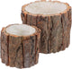 ARTIBETTER Bark Planter Pot 2pcs Wood Bark Flower Pot Natural Log Succulent Planter Rustic Tree Stump Farmhouse Flower Bucket Plant Container Holder for Home Art Decor