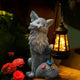 Fox Statue for Garden Decor, Garden Statue with Solar Power Light for Outdoor Patio Porch Lawn Yard Backyard Oudside Indoor Shelf Decoration,Praying Fox Sculptures Gifts for Mom Grandma