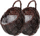 DOITOOL Rattan Woven Hanging Basket: 2PCS Wicker Wall Planter Woven Hanging Storage Basket Wall Flower Holders Indoor Outdoor Bohemia Planter