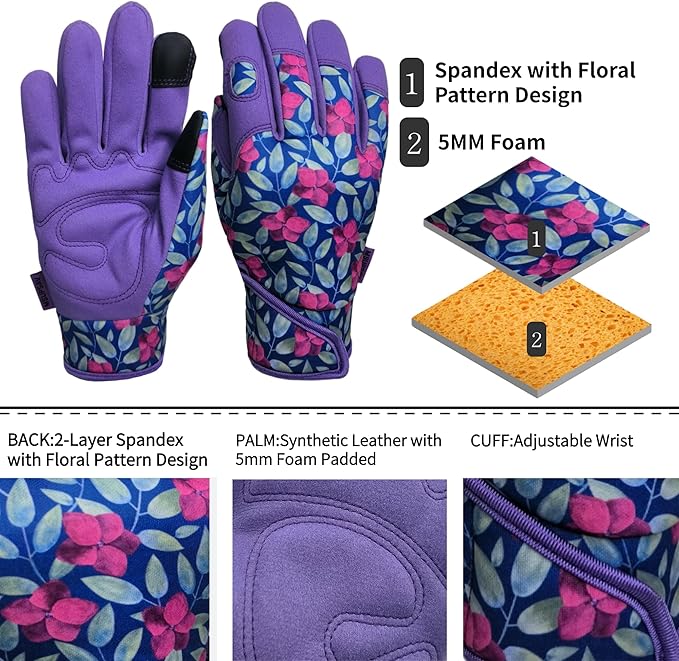 Thorn Proof&Puncture Resistant Gardening Gloves with Grip,Garden Glove for Women, Leather Yard Work Gifts