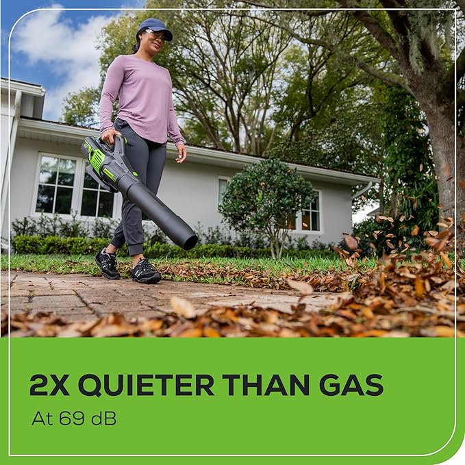 Greenworks 60V (610 CFM / 130 MPH) Cordless Leaf Blower, High Power, Lightweight & Quiet Operation for Wet Leaves, Driveways and Dense Gravel, Includes 2.5Ah Battery & 5A Rapid Charger