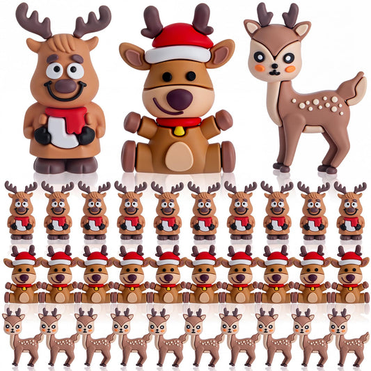 Sonwyoung 30 Pcs Christmas Mini Gnomes, Xmas Reindeer