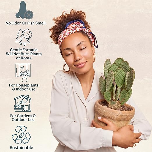 Grow Queen Complete Organic Cactus & Succulent Fertilizer, Succulent Plant Food & Cactus Food, Bonsai, Snake Plant Fertilizer, 7 Servings Fast & Slow Release Feeds up to 28 Plants 8 Months