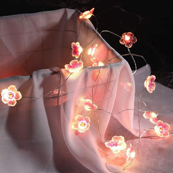Mudder 2 Pieces Cherry Blossom Lights LED Flower String Light Blossom Decor Battery Wire Fairy LED Garland for Birthday Wedding Bedroom Party Decoration(16.4 ft,Cherry)