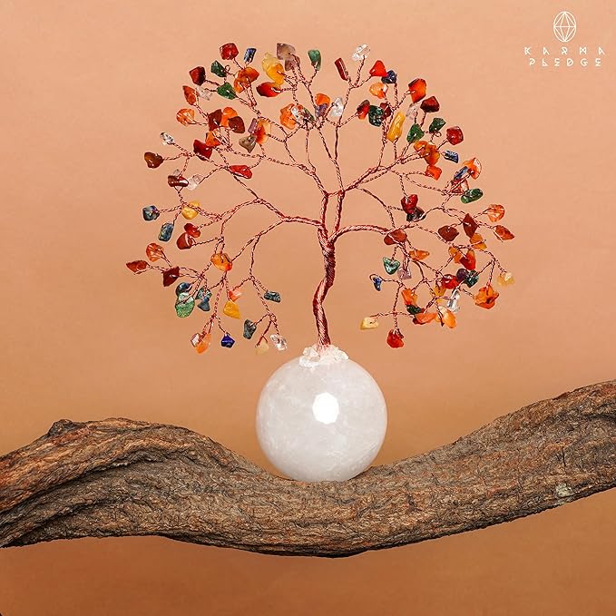 7 Chakra Crystal Tree of Life Gifts for Women, Handmade Home and Office Decor Bonsai Feng Shui Tree for Positive Energy, Good Luck, Money, Yoga, Meditation, Reiki Healing Stone, Birthday Gifts