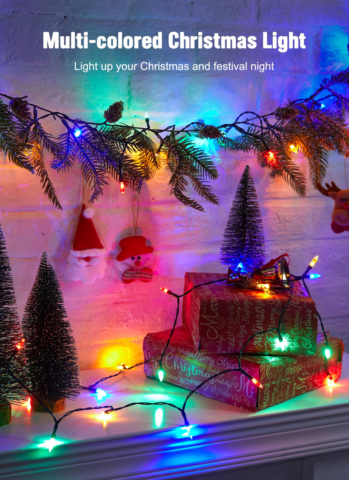 Brightown 8ft 20LED Battery Operated Christmas String Lights with Timer