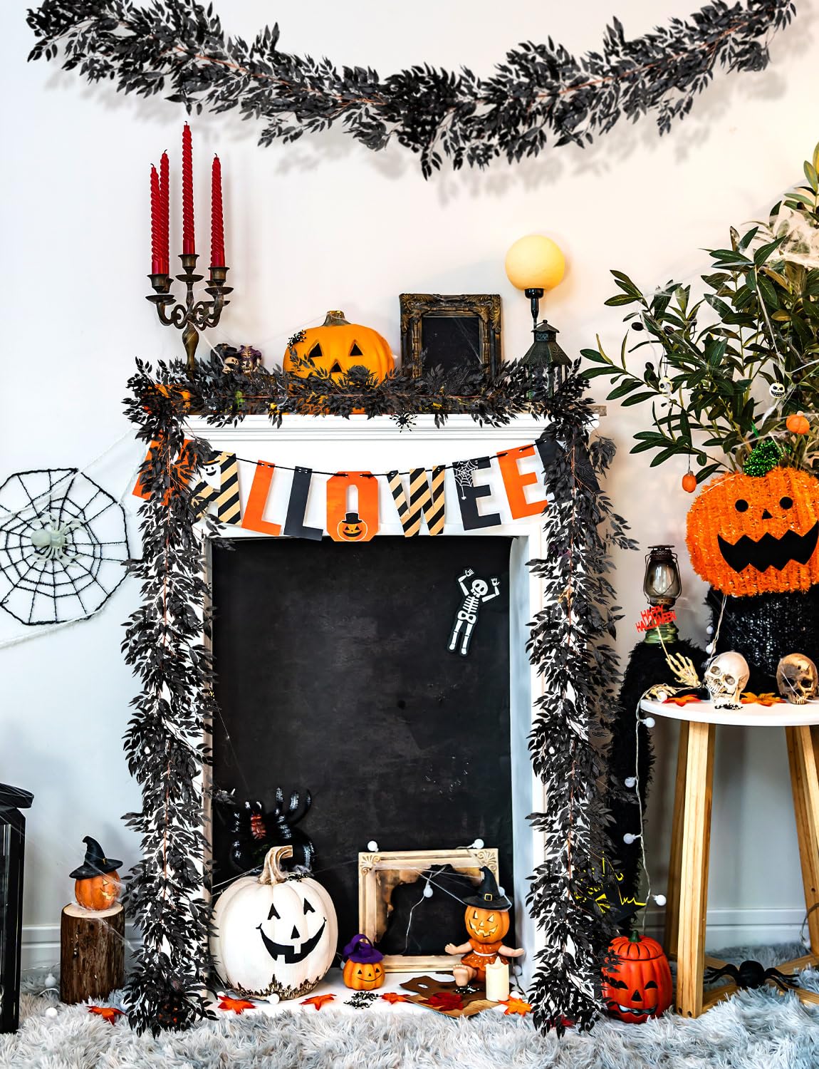 KQYSLXG 4Pcs Halloween Artificial Hanging Willow Vine Twigs, 5.8 FT
