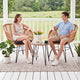 HOMEZILLIONS 3 Piece Outdoor Wicker Furniture Bistro Set, Rattan Chairs Conversation Sets Wicker Patio Furniture for Balcony Poolside Backyard, Black