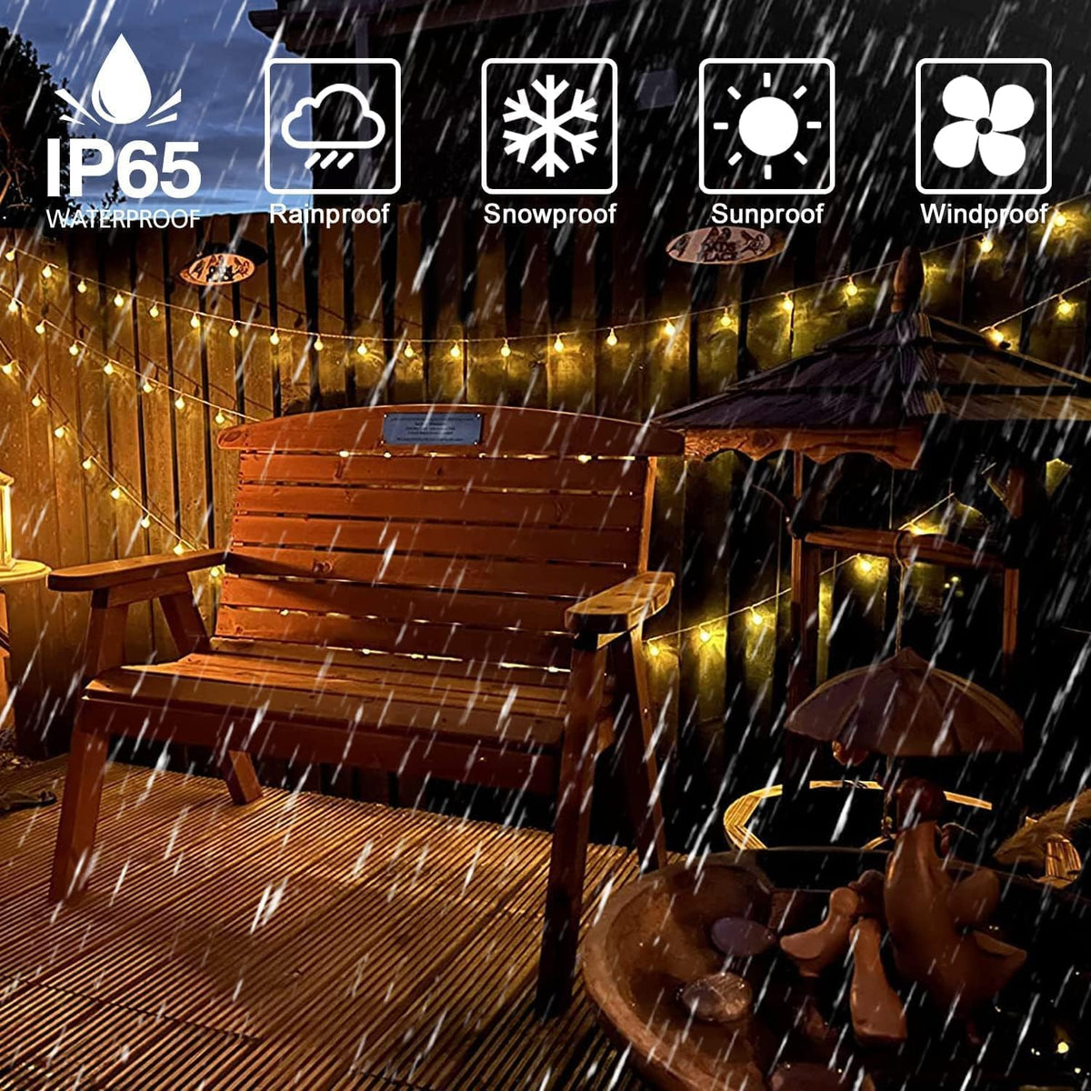 115ft Plug in Globe String Lights with Remote for Indoor Warm White