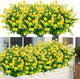 ArtBloom 24 Bundles Outdoor Artificial Flowers UV Resistant Fake Boxwood Plants, Faux Greenery for Indoor Outside Hanging Plants Garden Porch Window Box Home Wedding Farmhouse Décor (Yellow)