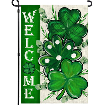 Agroon St Patricks Day Shamrocks Garden Flag 12x18 Inch