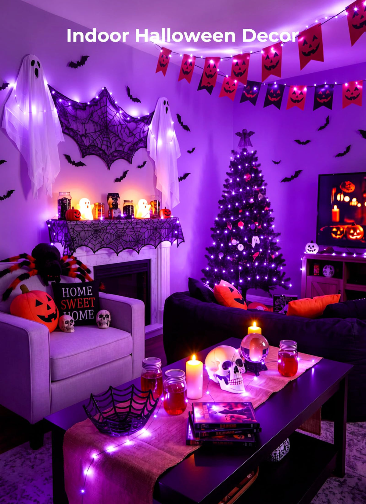 Minetom Halloween Fairy Lights Plug in, 33ft 100LED Twinkle String Lights