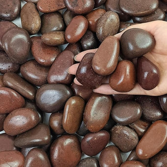 FANTIAN 40 lbs Red River Rocks for Landscaping, 1-2 Inch Polished Pebbles for Indoor Plants, Decorative Rocks Stones for Vases, Aquariums, Fountains, Pathways, Backyard and Garden
