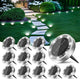 Peasur Mini Solar Ground Lights Outdoor, 12 Pack Flat Solar Powered Disc Lights, IP68 Waterproof, Anti-Rust, Landscape Lighting for Pathway Garden Yard Lawn Walkway Landscape Driveway, Cool White