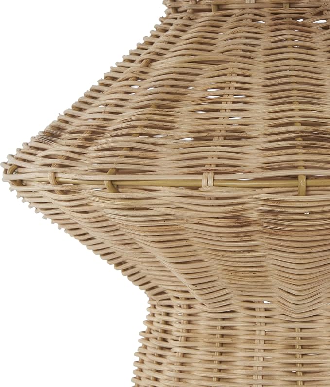 Deco 79 Rattan Handmade Decorative Vase Woven Tapered Fluted Centerpiece Vase, Vase for Home Decoration 10" x 10" x 18", Brown