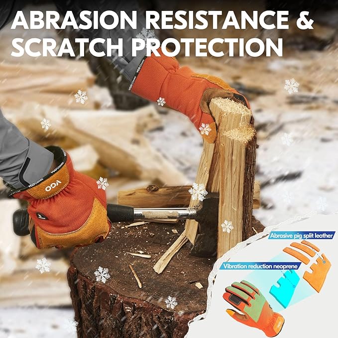 Vgo... 1-Pair Gardening Gloves Men, Safety Work Gloves, Puncture-proof, Thornproof, Touchscreen (SL7475)