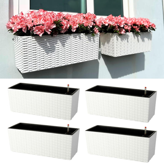 LaLaGreen Window Boxes Planter (20in, 4 Pack) Outdoor Wall Hanging Planters